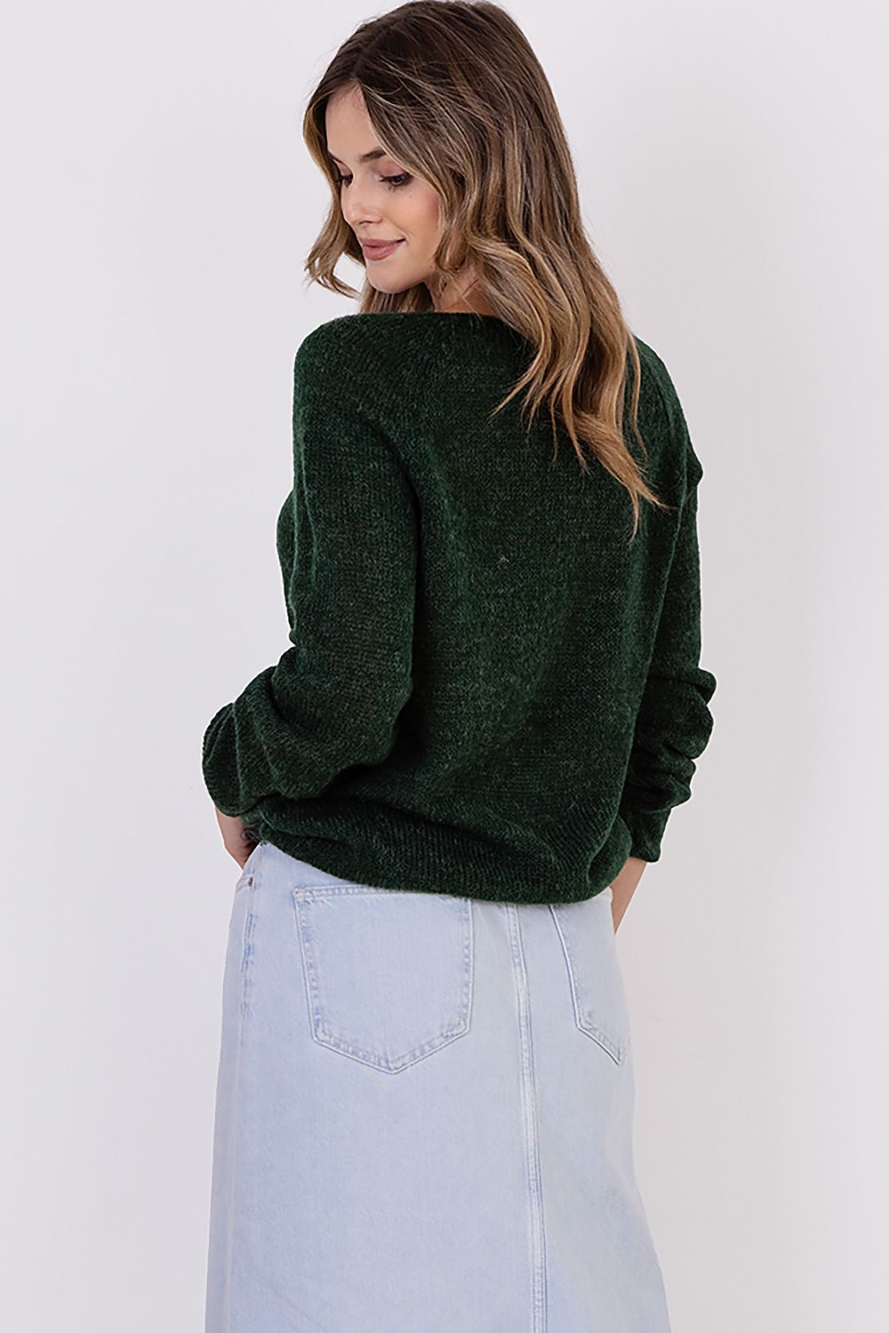  Sweter Damski Model SWE320 Dark Green - MKM 
