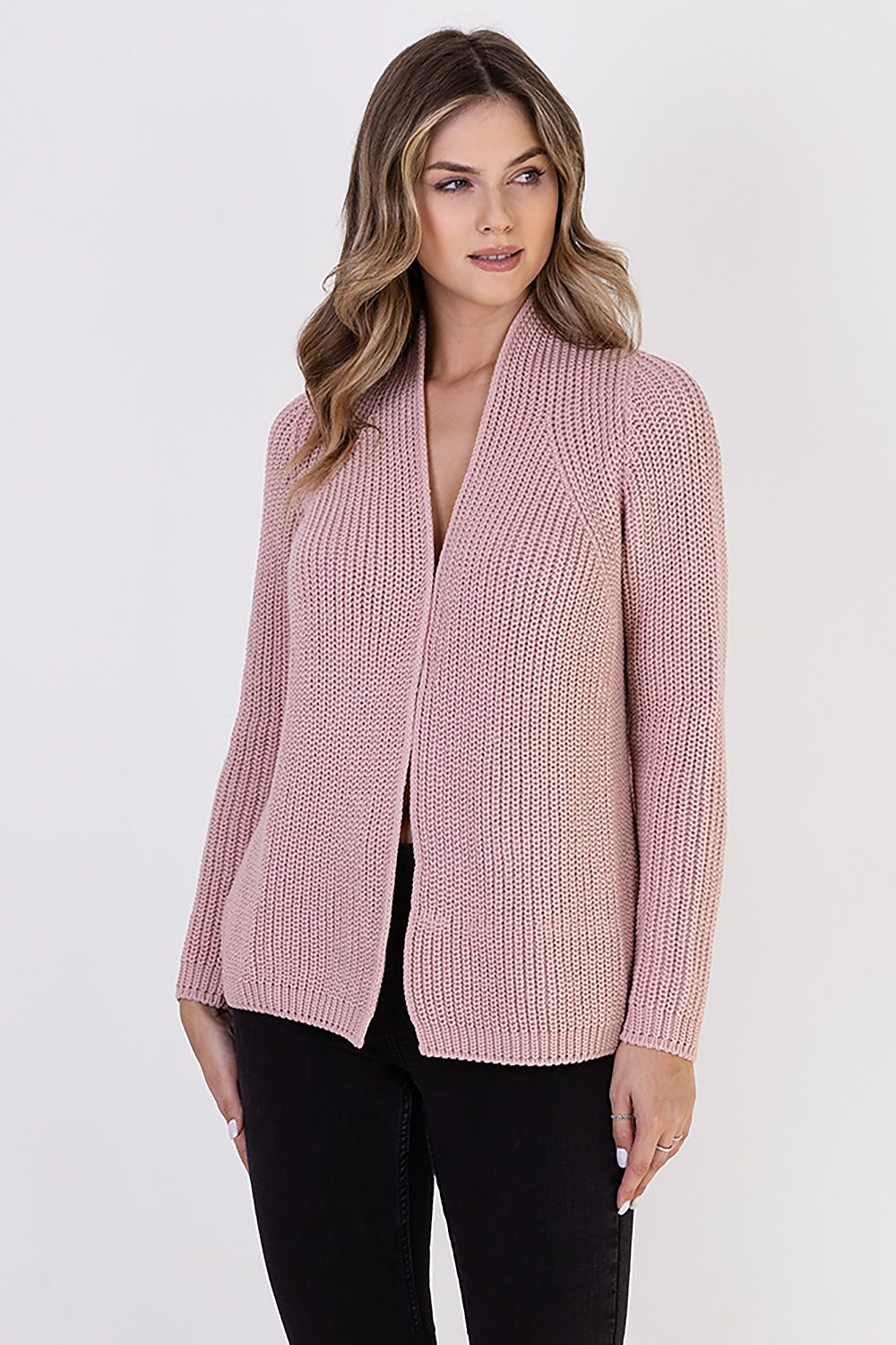  Sweter Kardigan Model SWE120 Powder Pink - MKM 
