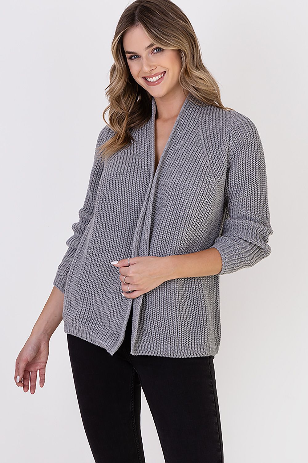  Sweter Kardigan Model SWE120 Grey - MKM 