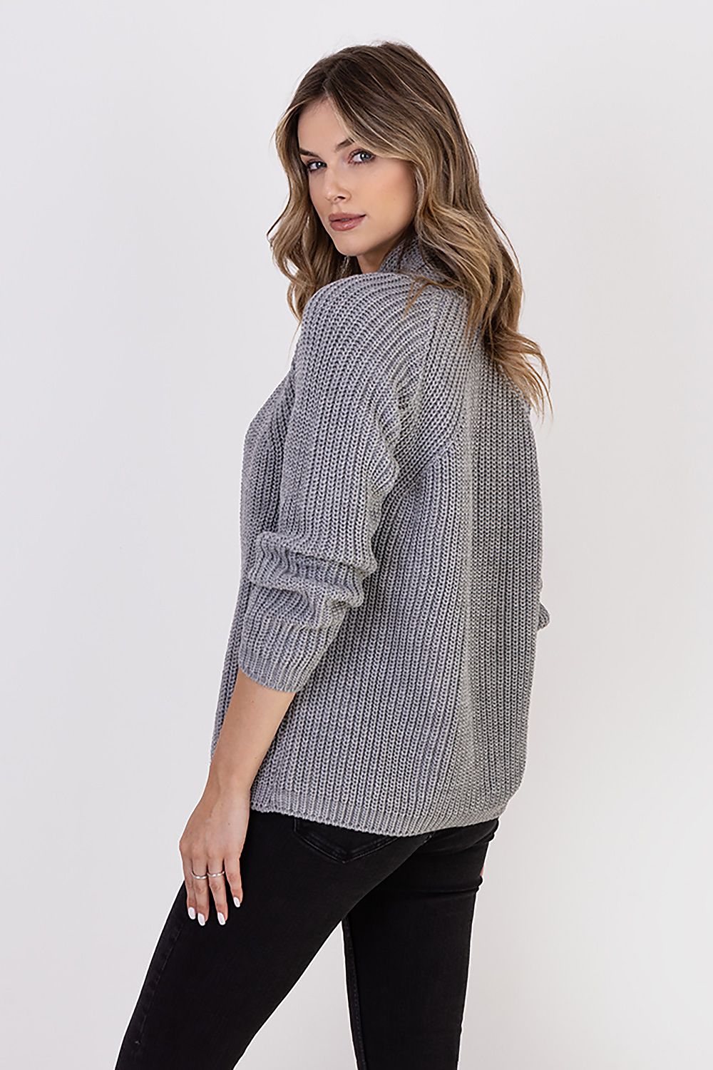  Sweter Kardigan Model SWE120 Grey - MKM 