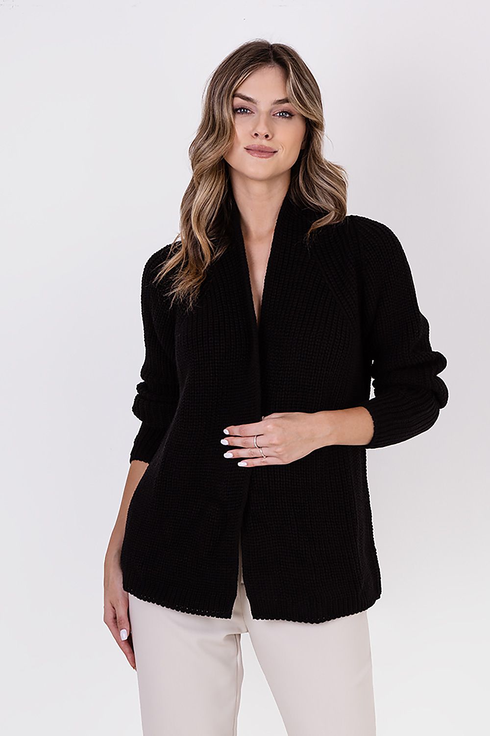  Sweter Kardigan Model SWE120 Black - MKM 