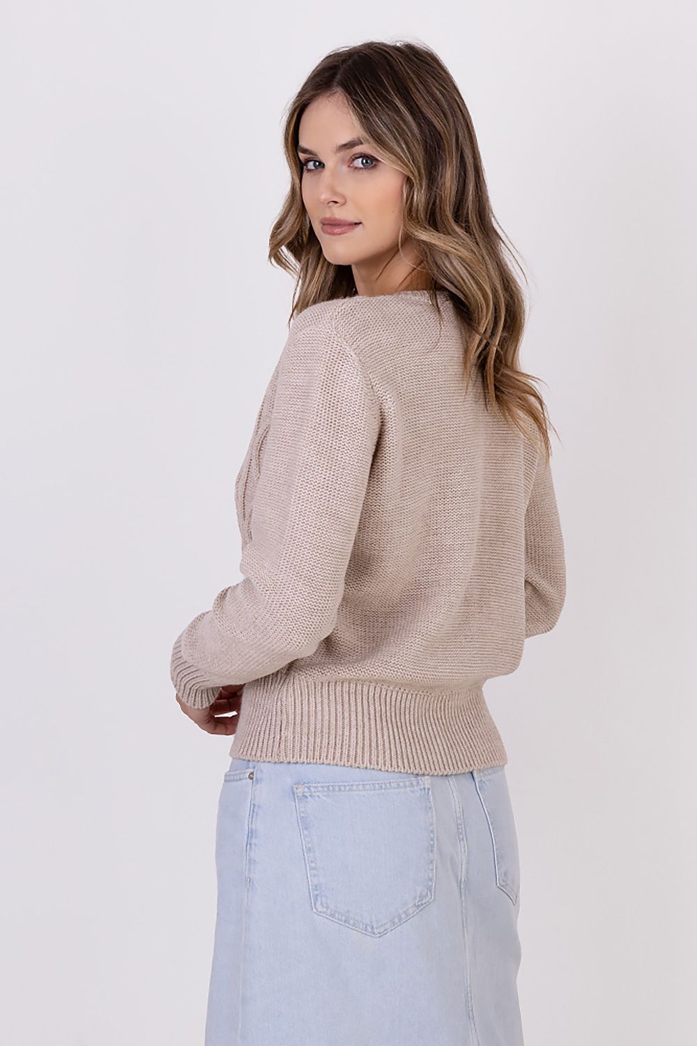  Sweter Damski Model SWE317 Beige - MKM 