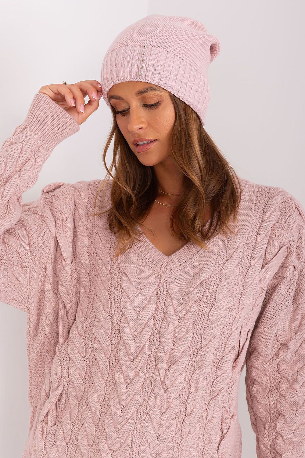   Czapka Damska Model JK-CZ-13-1.20 Light Pink - Rue Paris 