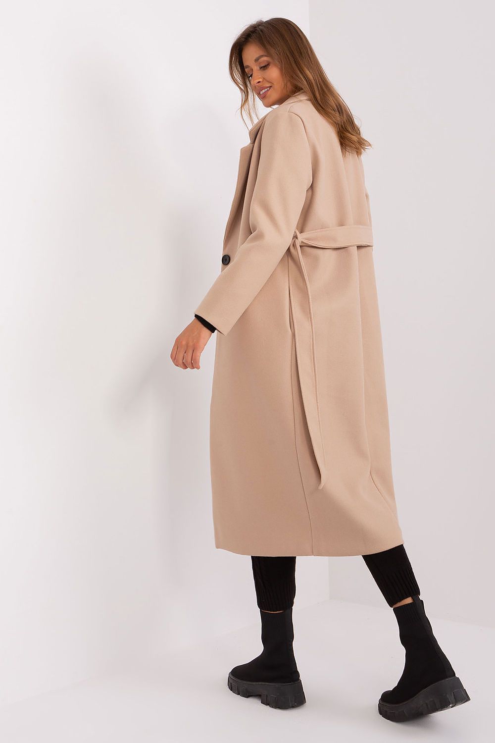   Płaszcz Damski Model TW-PL-BI-5312-1.31 Beige - Och Bella 