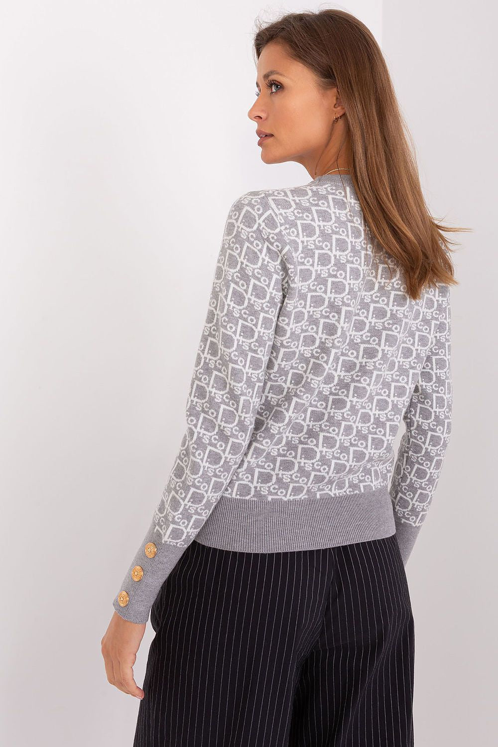   Sweter Damski Model AT-SW-2342.46P Grey - AT 