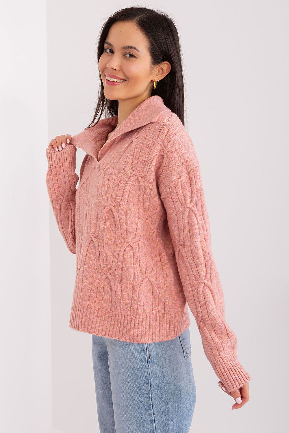   Sweter Damski Model AT-SW-2349-2.96 Dark Pink - AT 