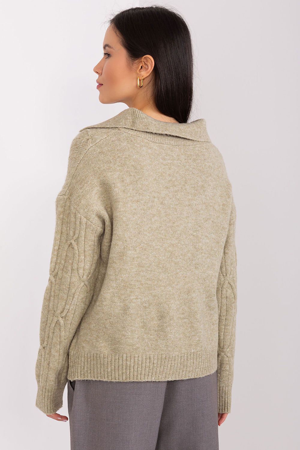   Sweter Damski Model AT-SW-2349-2.27 Khaki - AT 