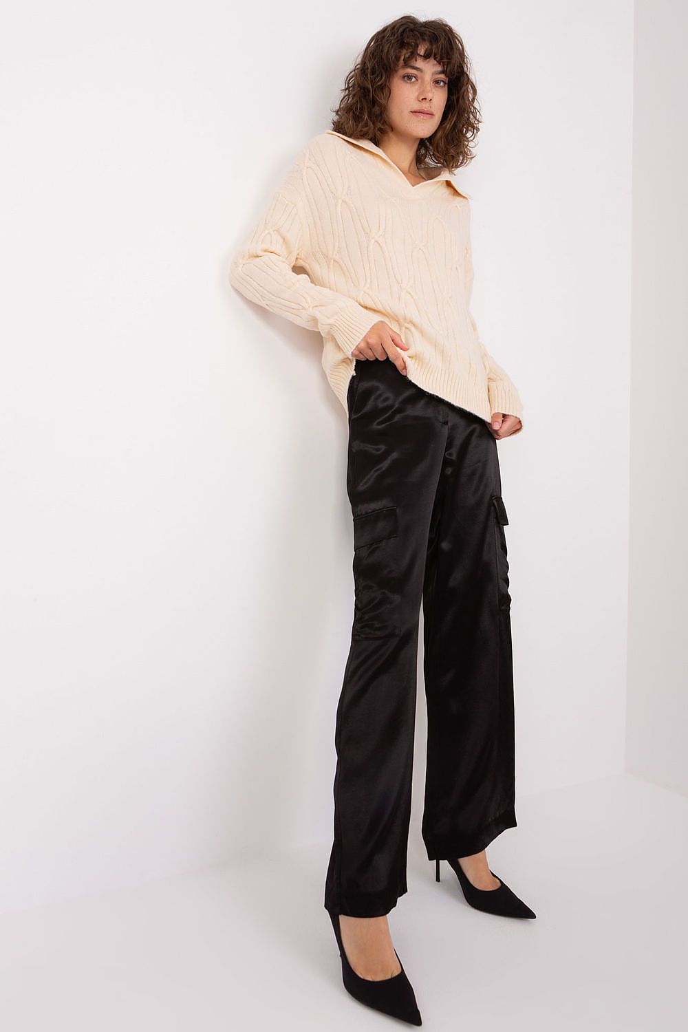   Sweter Damski Model AT-SW-2349-2.27 Light Beige - AT 