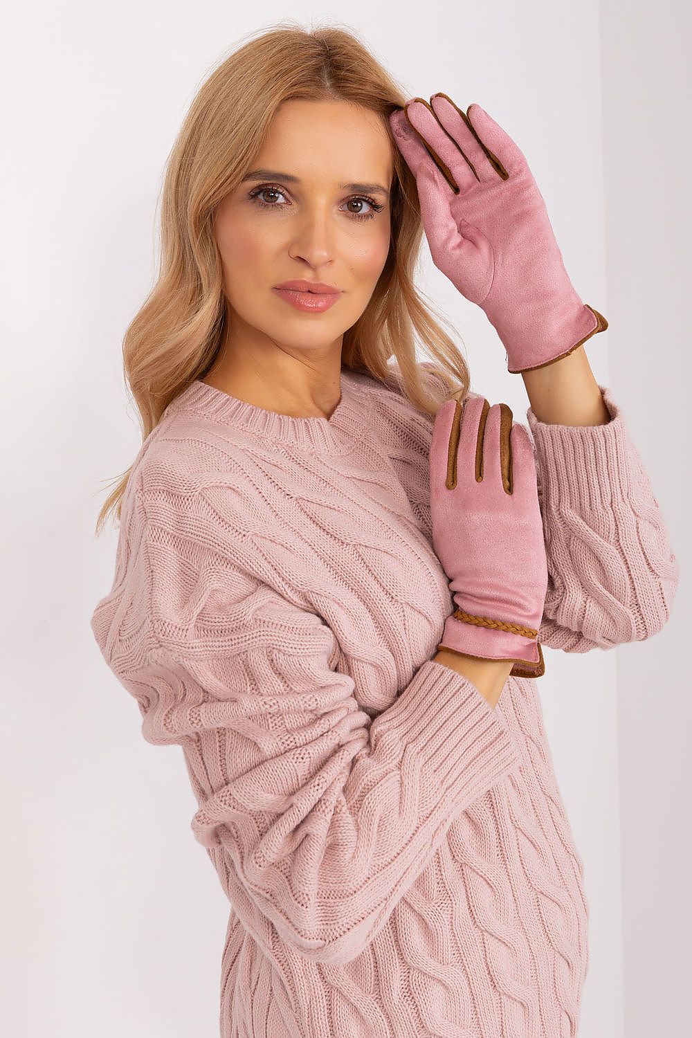   Rękawiczki Model AT-RK-238601.25P Light Pink - AT 