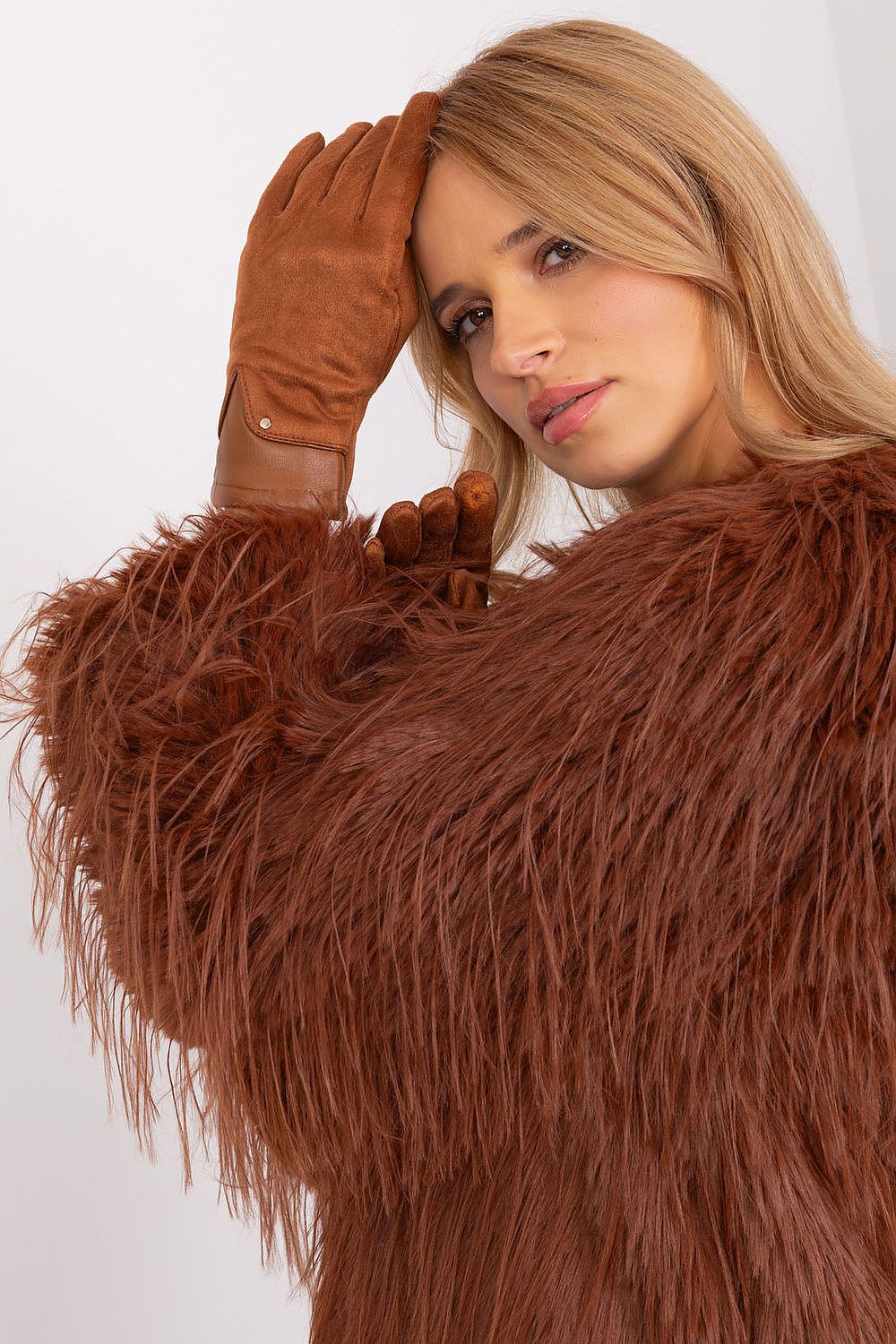   Rękawiczki Model AT-RK-239507.53P Light Brown - AT 