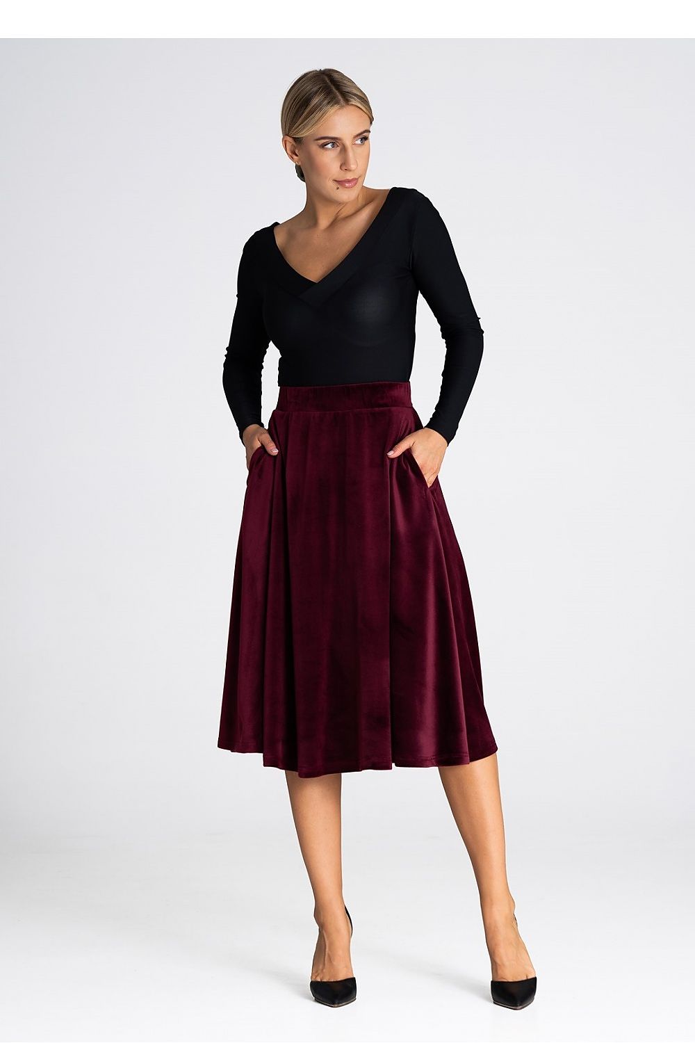  Spódnica Model M964 Bordo - Figl 