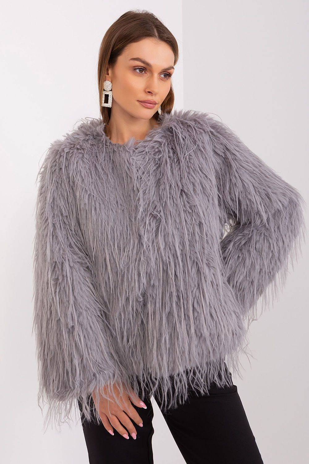   Kurtka Damska Model AT-KR-2359.96P Light Grey - AT 