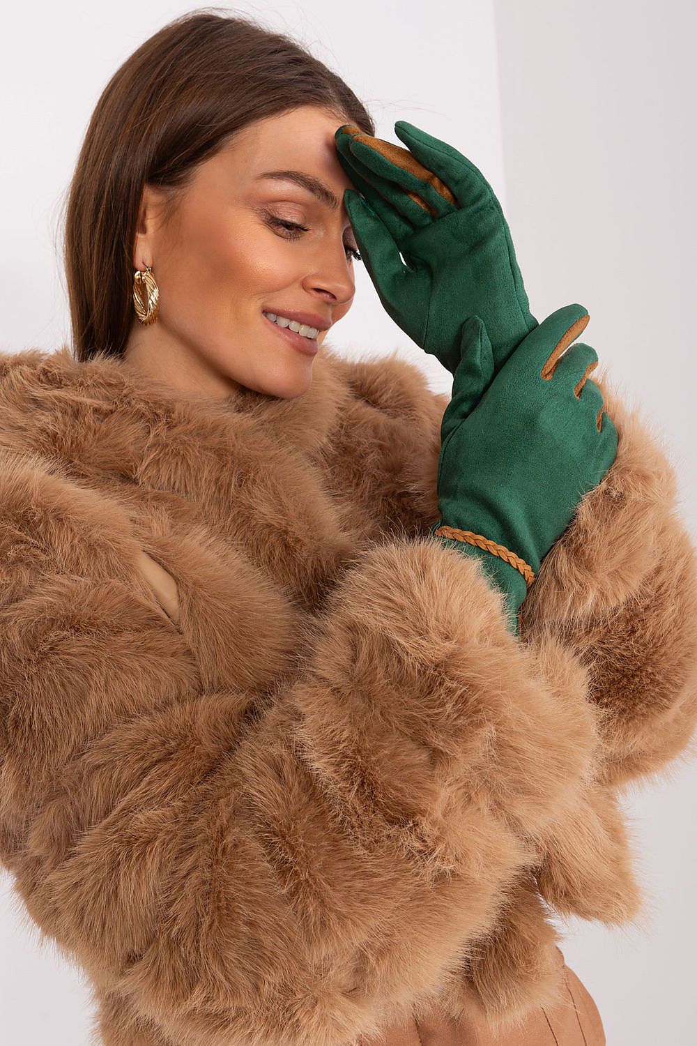   Rękawiczki Model AT-RK-238601.98 Dark Green - AT 