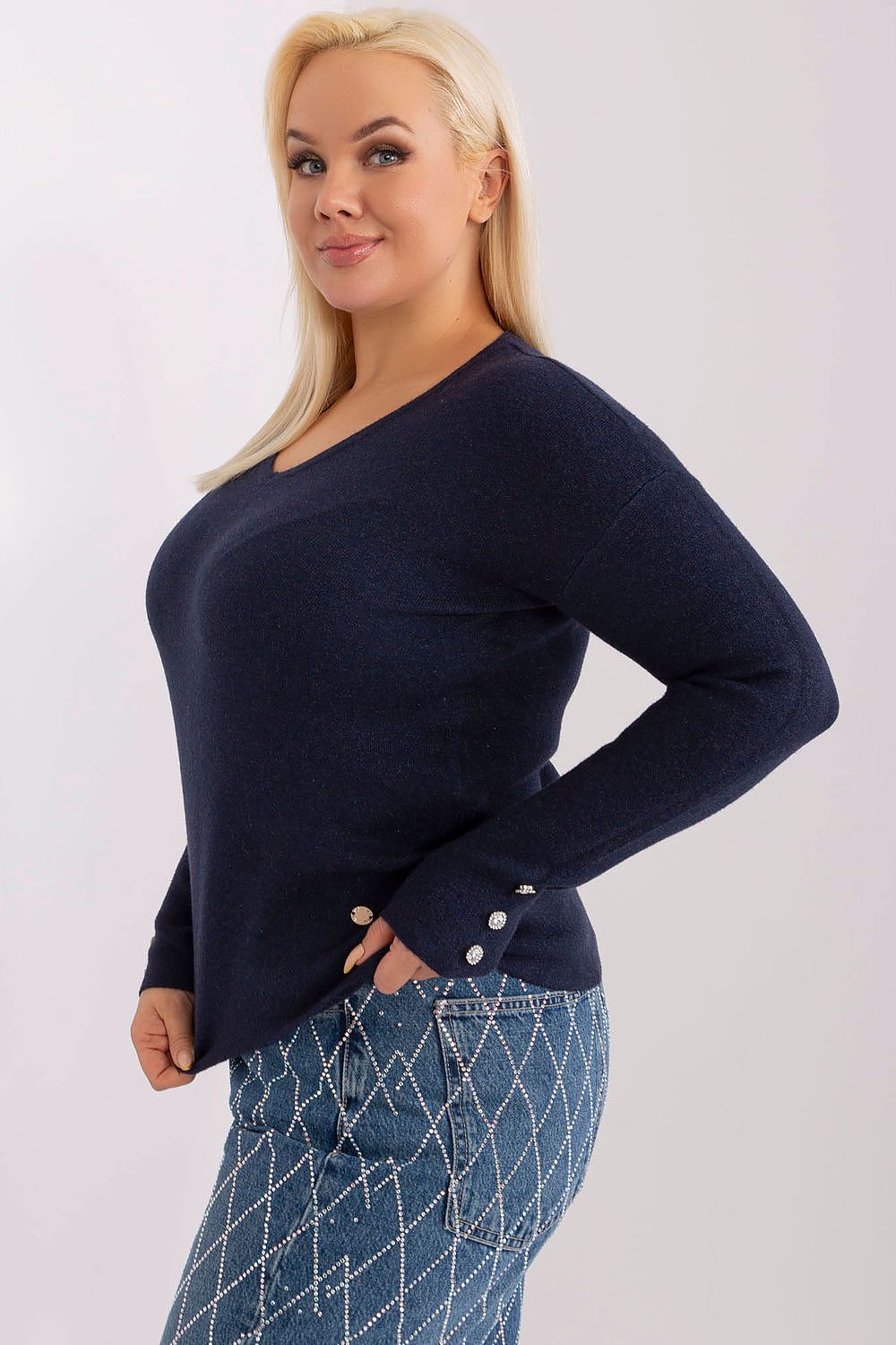   Sweter Damski Model PM-SW-PM1020.12P Navy - Factory Price 