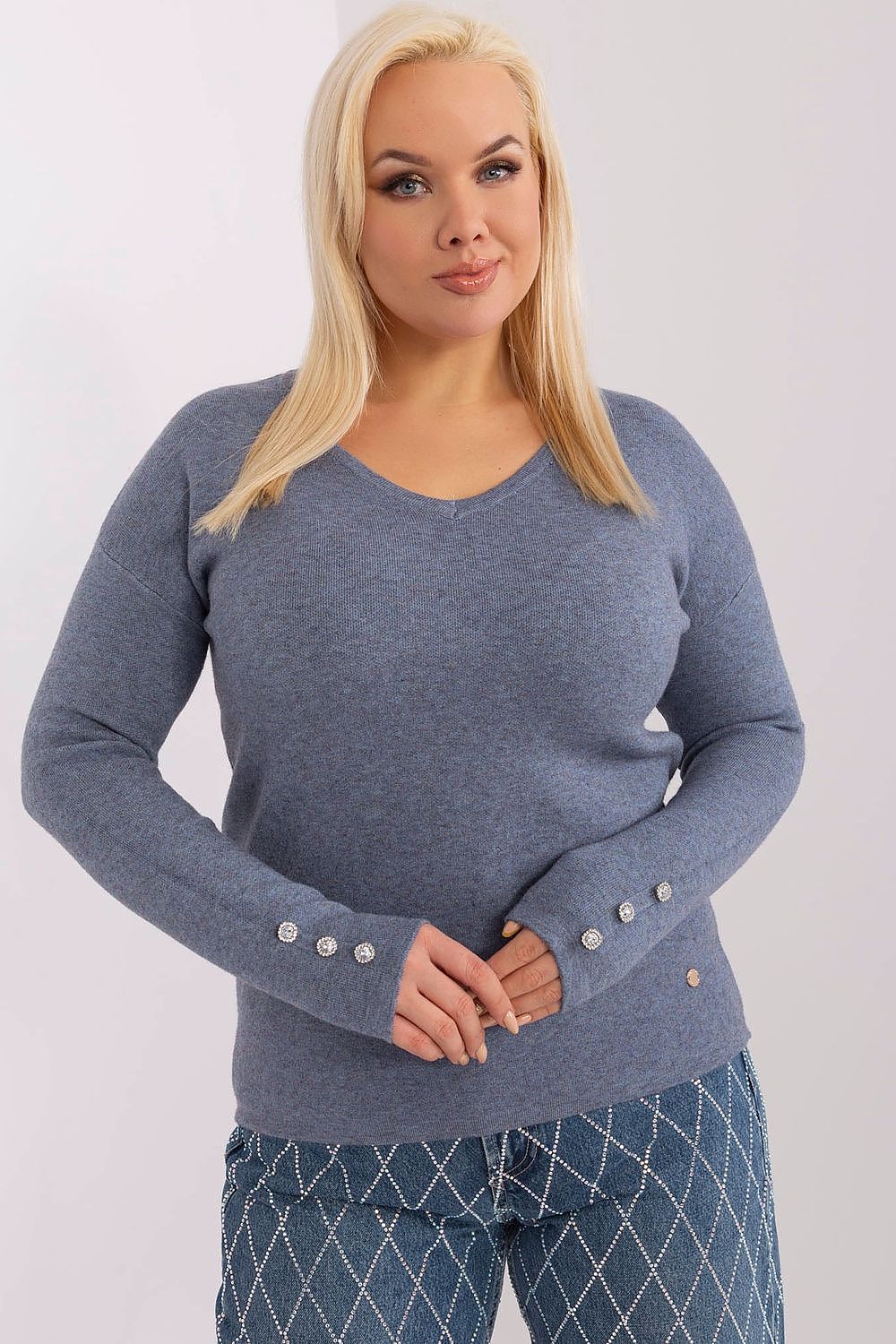   Sweter Damski Model PM-SW-PM1020.12P Grey/Blue - Factory Price 