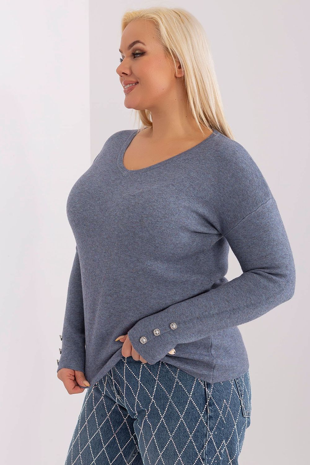   Sweter Damski Model PM-SW-PM1020.12P Grey/Blue - Factory Price 