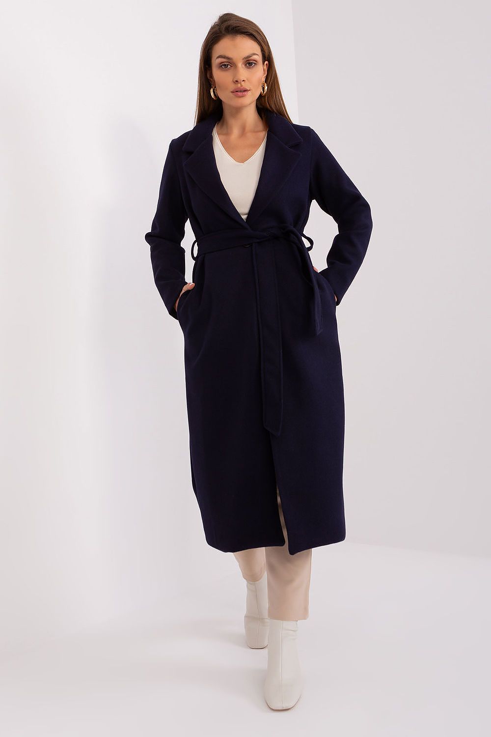   Płaszcz Damski Model TW-PL-BI-5312-1.31 Navy - Och Bella 