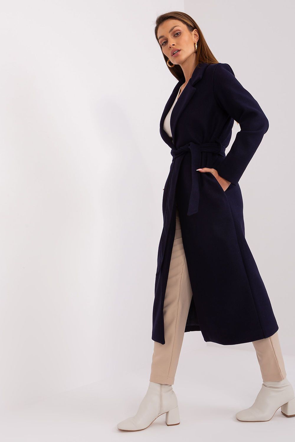   Płaszcz Damski Model TW-PL-BI-5312-1.31 Navy - Och Bella 