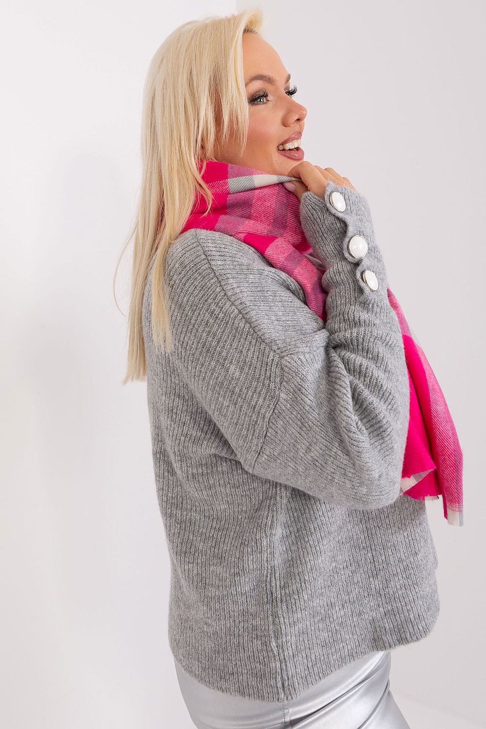   Szalik Model AT-SZ-23125-1.26 Grey/Pink - AT 