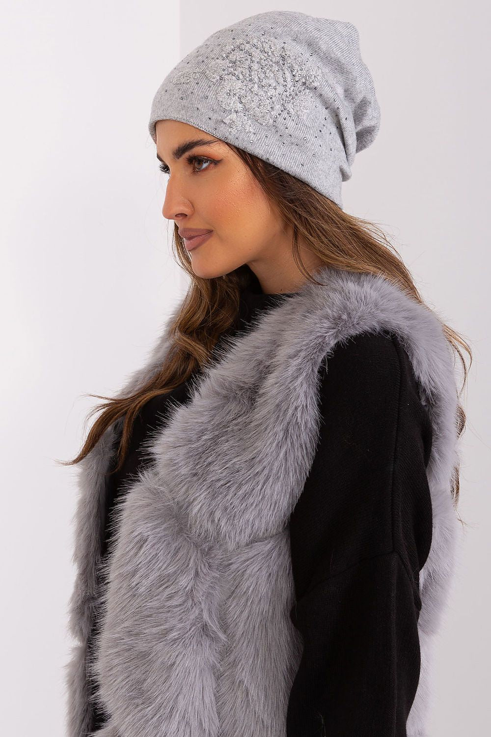   Czapka Model AT-CZ-23250.61P Grey - AT 