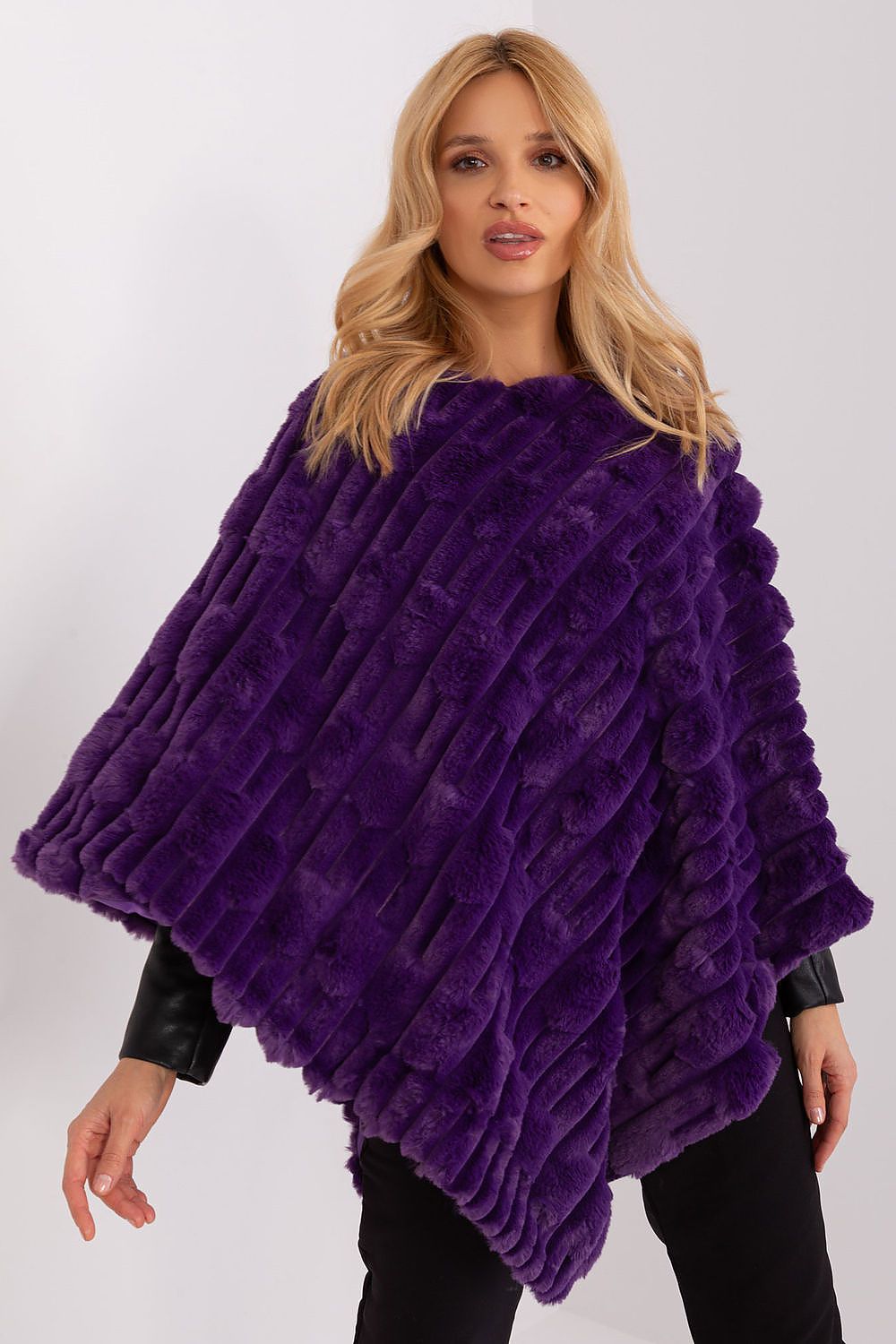  Sweter Ponczo Model AT-PN-2347.68 Dark Violet - AT 