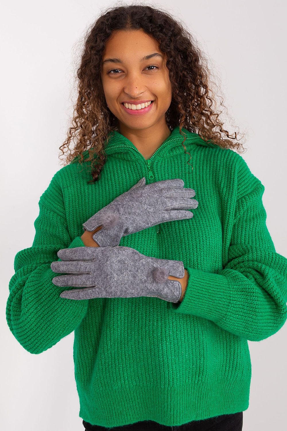   Rękawiczki Model AT-RK-239506.98 Dark Grey - AT 