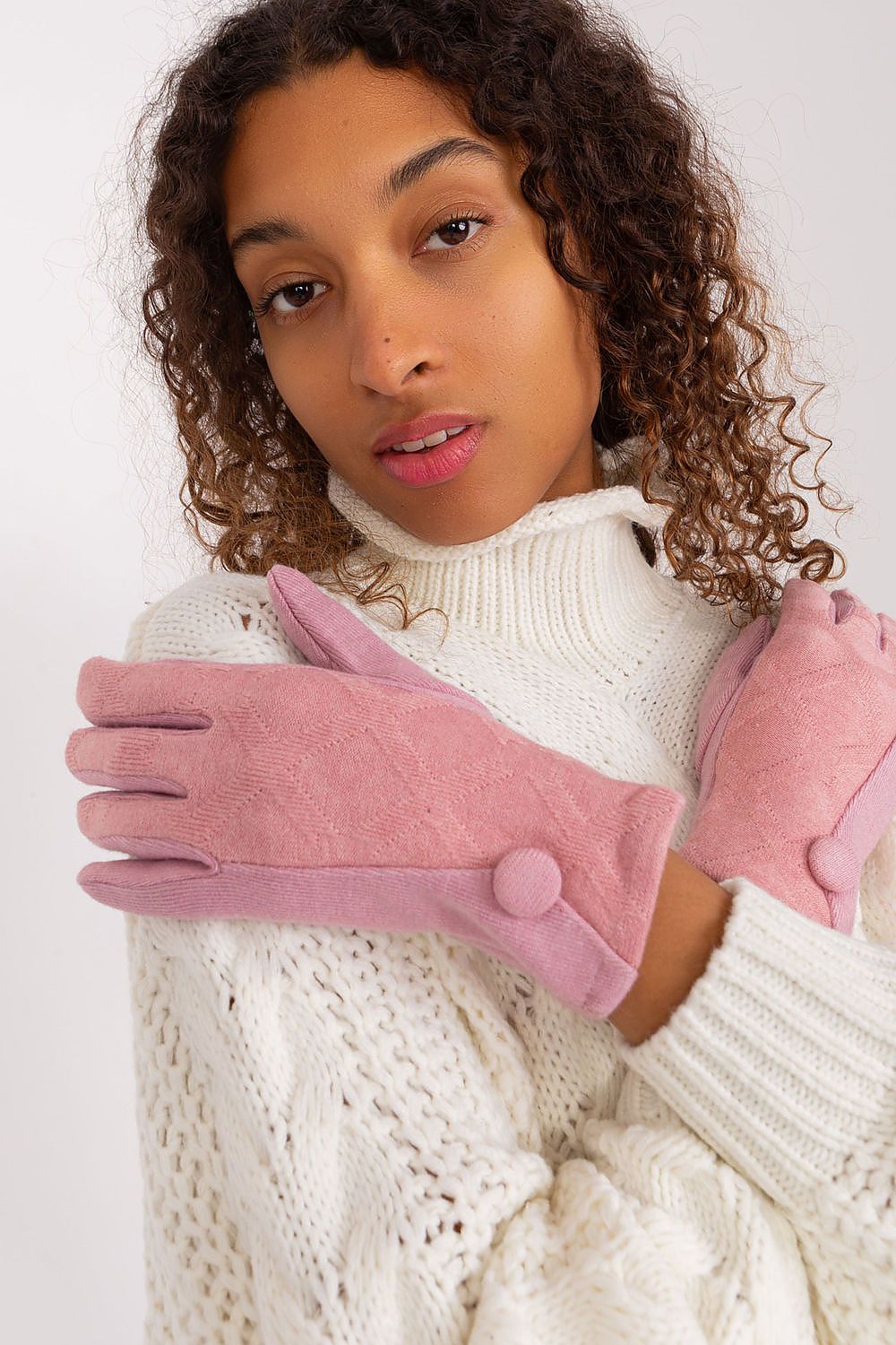   Rękawiczki Model AT-RK-239501.10 Light Pink - AT 