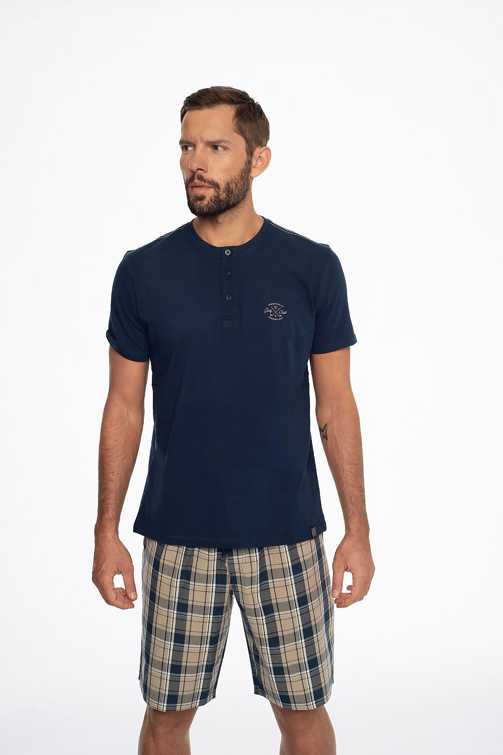   Piżama Męśka Model Ethos 41294-59X Navy/Beige - Henderson 