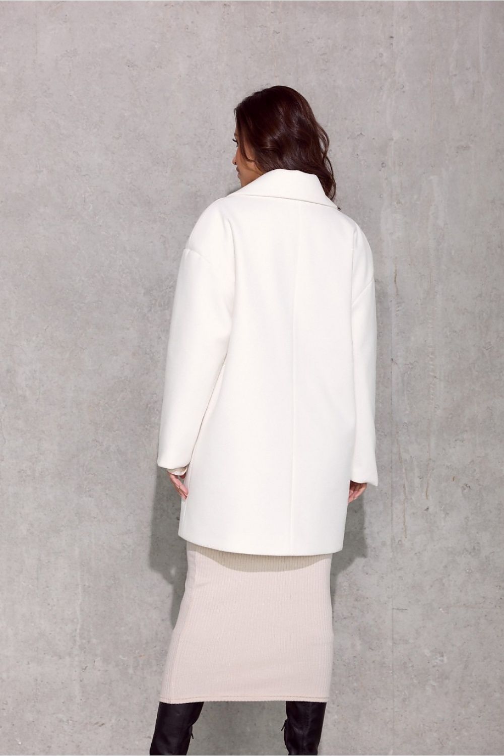   Płaszcz Damski Model Betty EKR PLA0040 Ecru - Roco Fashion 