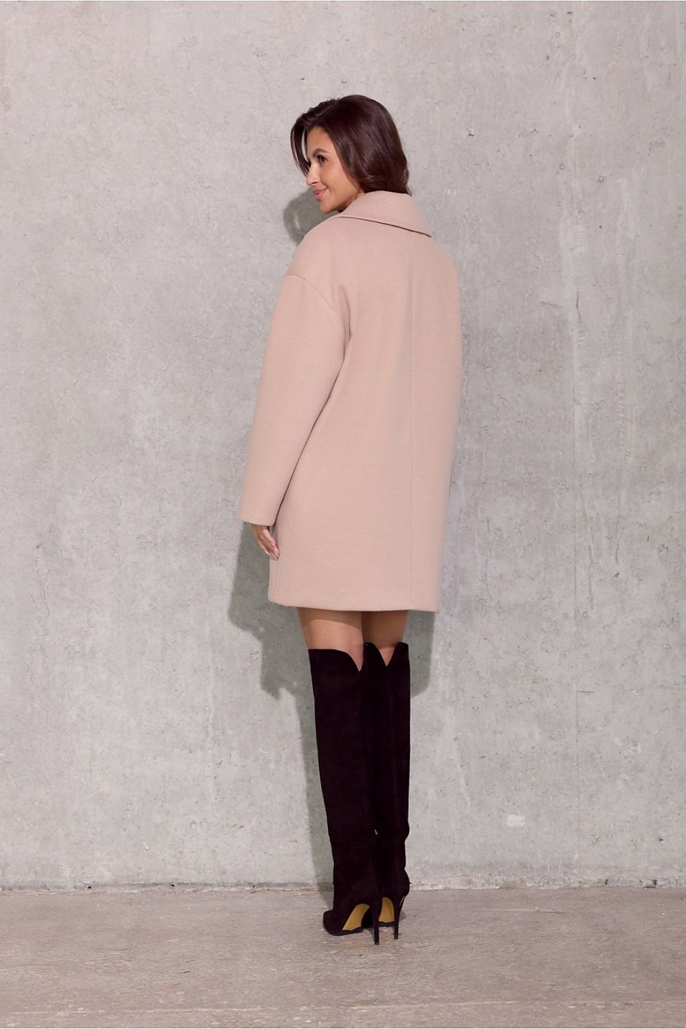   Płaszcz Damski Model Betty BEZ PLA0040 Beige - Roco Fashion 