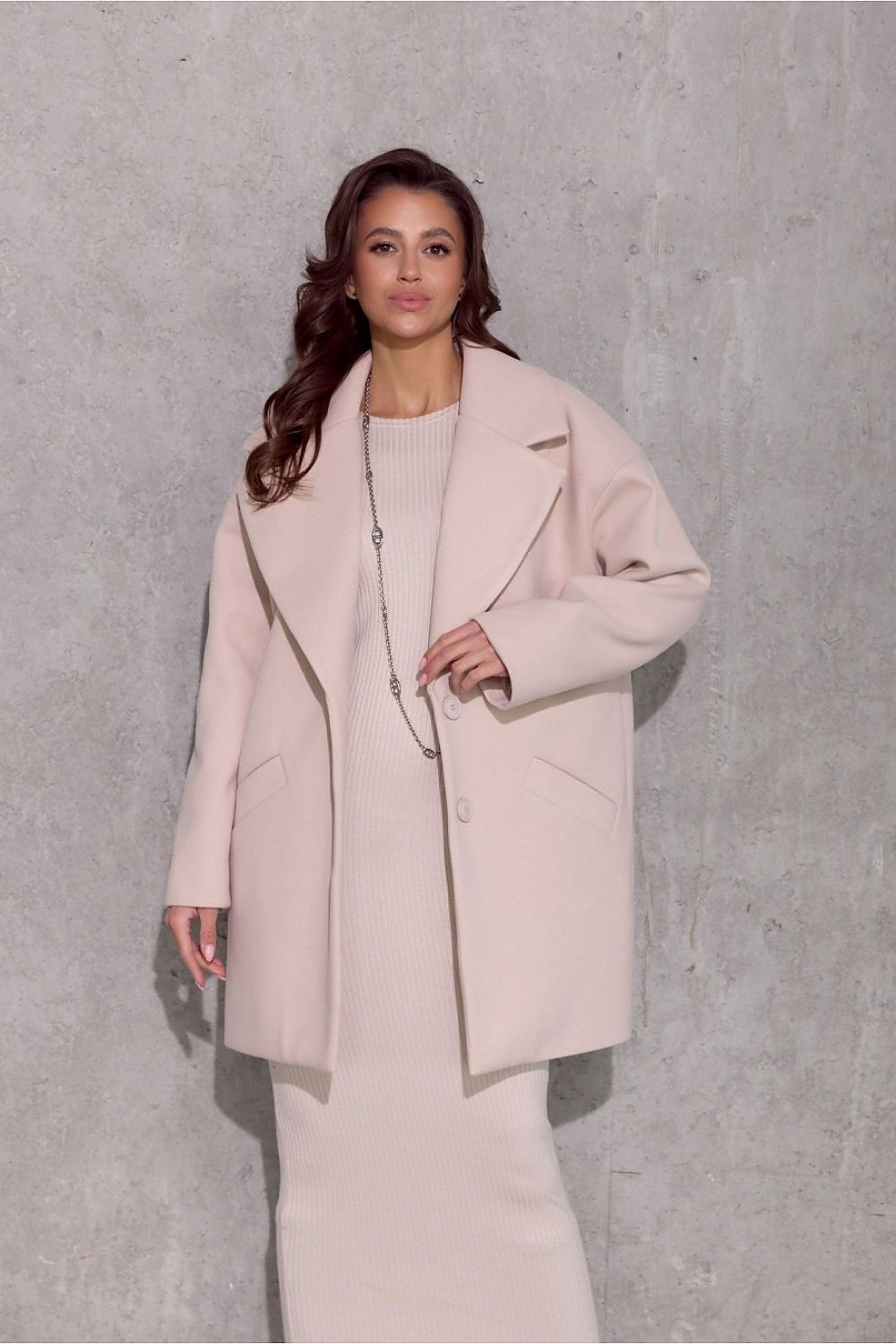   Płaszcz Damski Model Betty BEJ PLA0040 Light Beige - Roco Fashion 