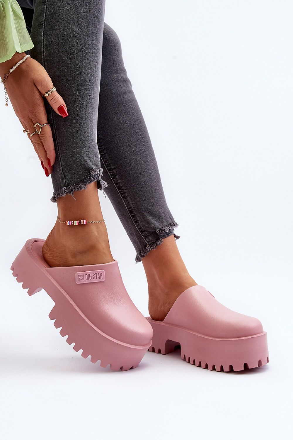  Sandał Klapki Model Big Star NN274020 Pink - Step in style 