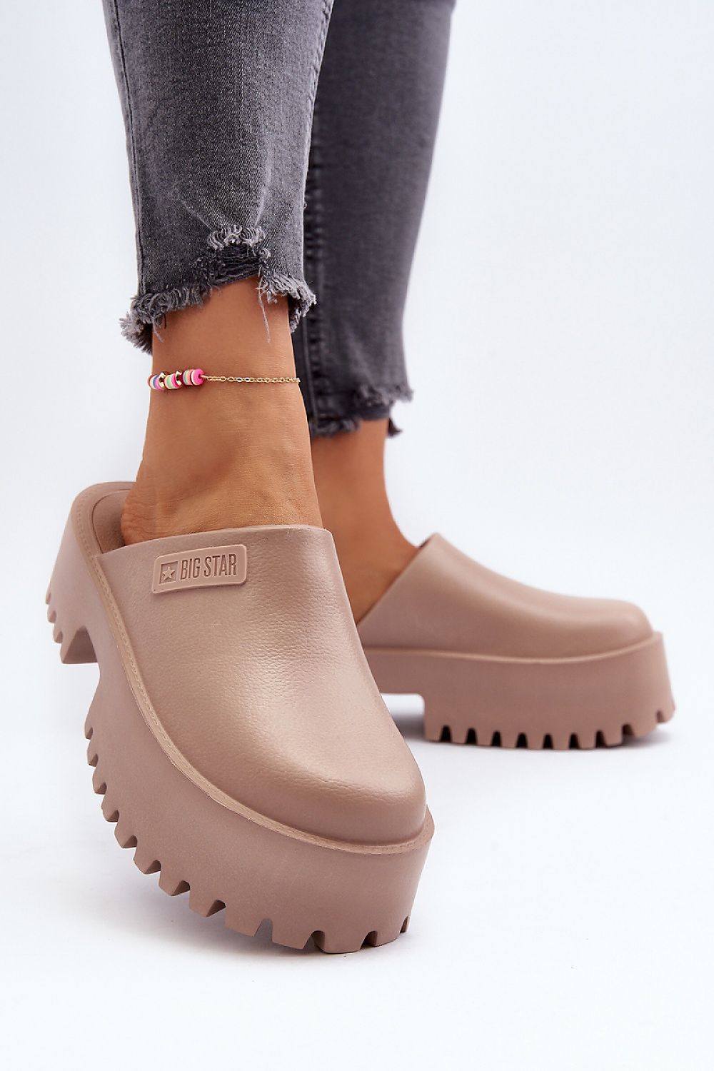  Sandał Klapki Model Big Star NN274016 Beige - Step in style 