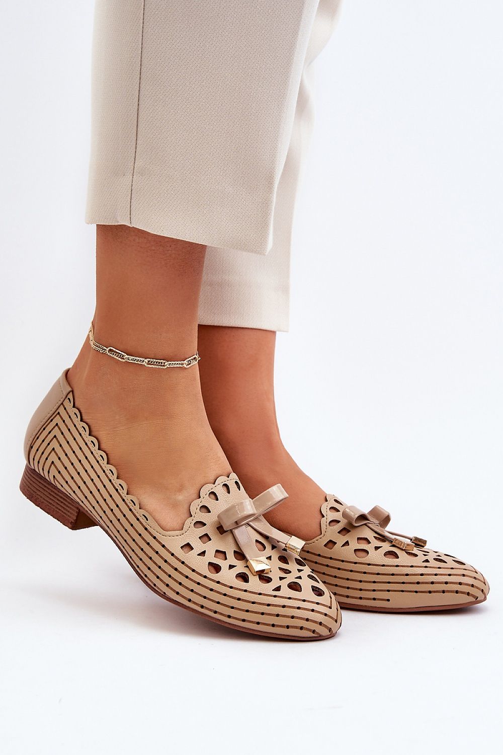   Baleriny Model Nestavia ASA222-1 Beige - Step in style 