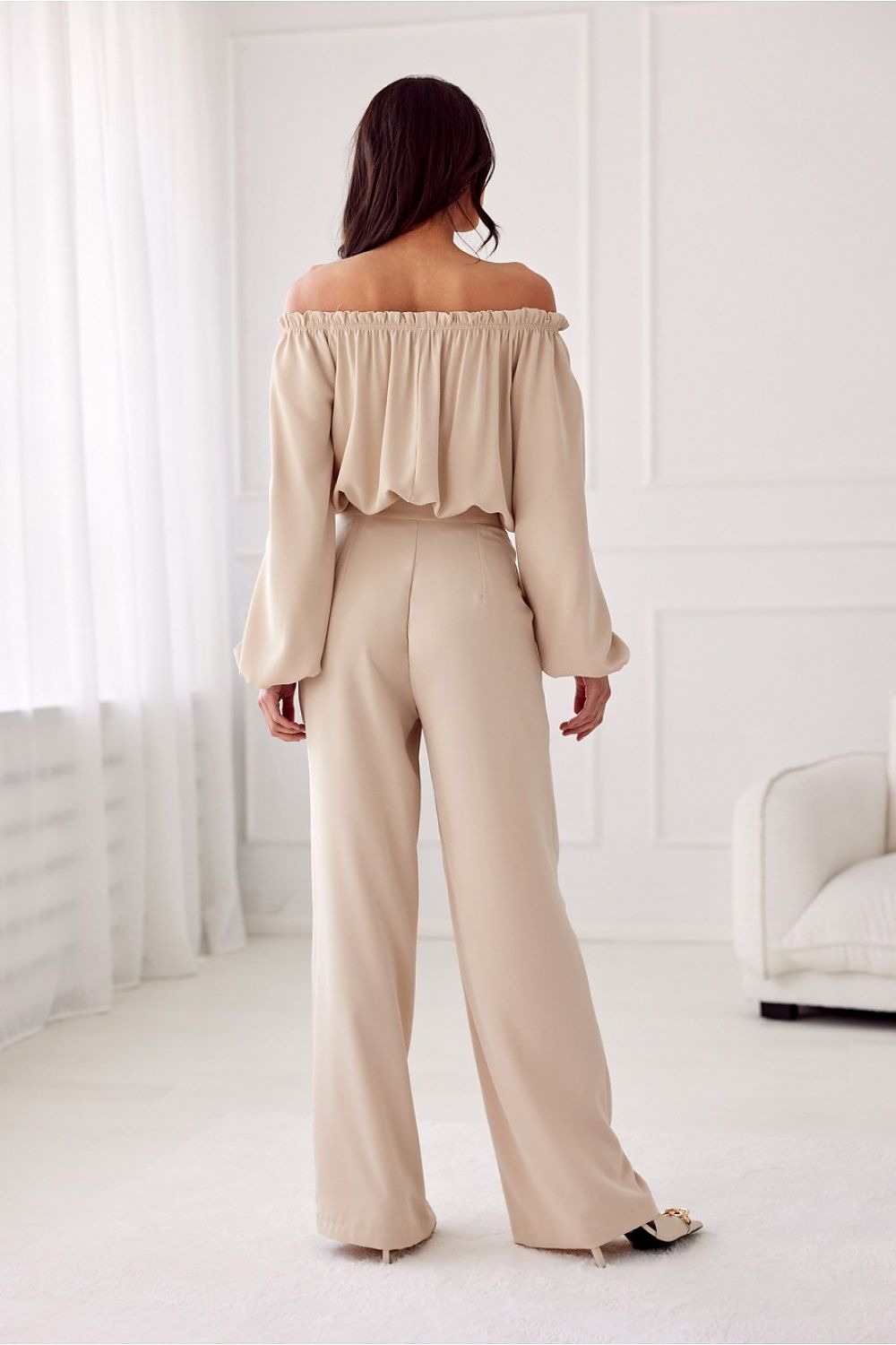  Spodnie Damskie Model Alaya BEZ SPD0032 Beige - Roco Fashion 