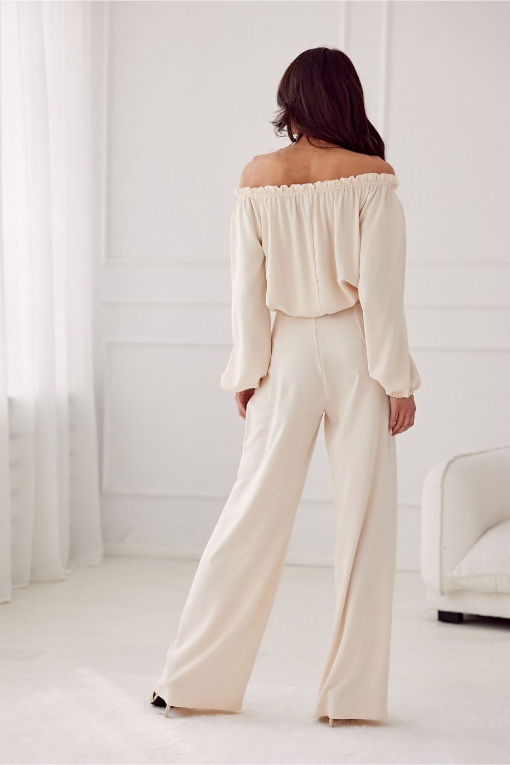  Spodnie Damskie Model Alaya BEJ SPD0032 Light Beige - Roco Fashion 