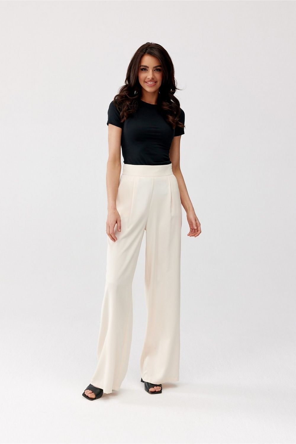  Spodnie Damskie Model Alaya BEJ SPD0032 Light Beige - Roco Fashion 