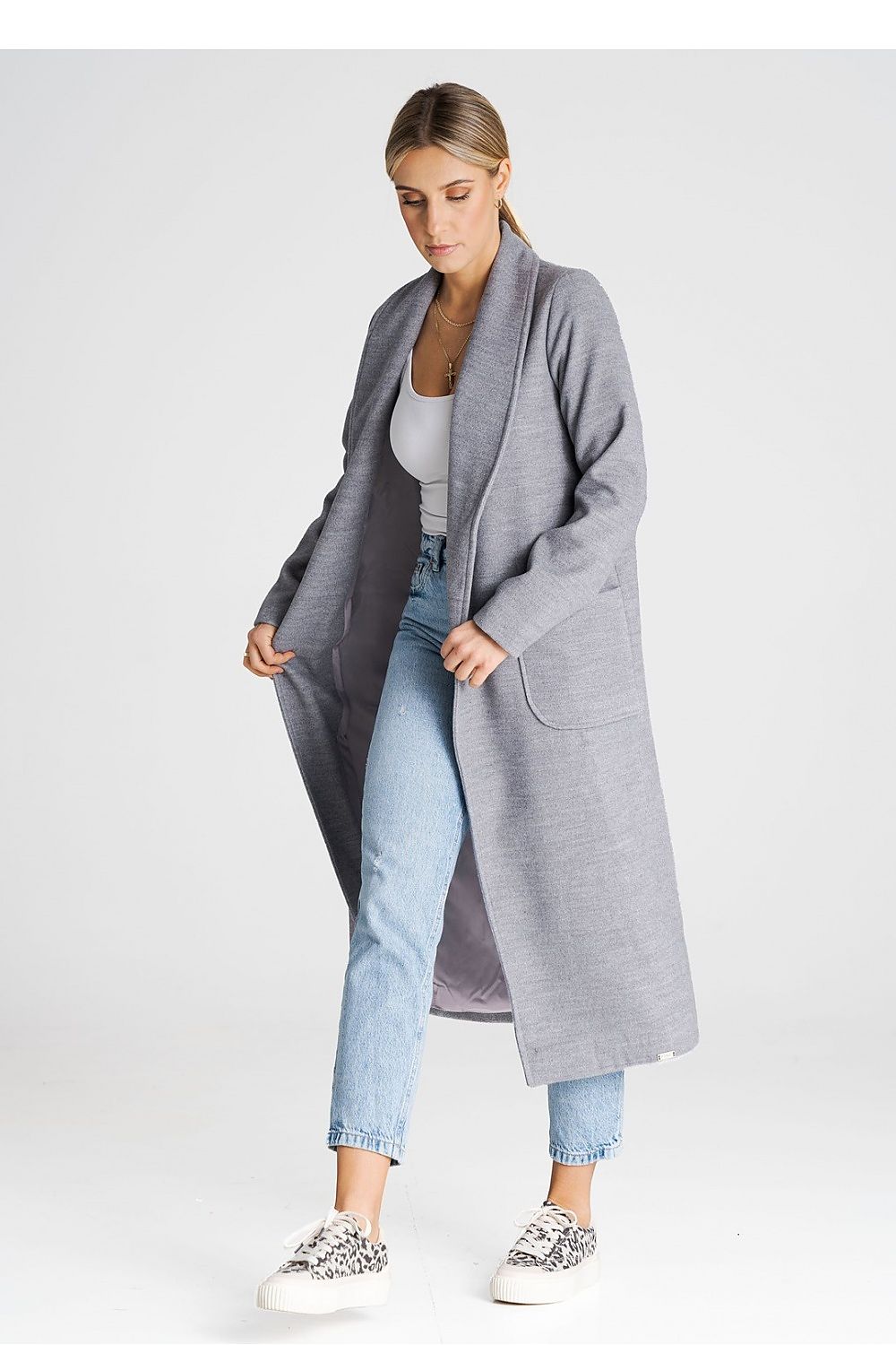   Płaszcz Damski Model M991 Grey - Figl 