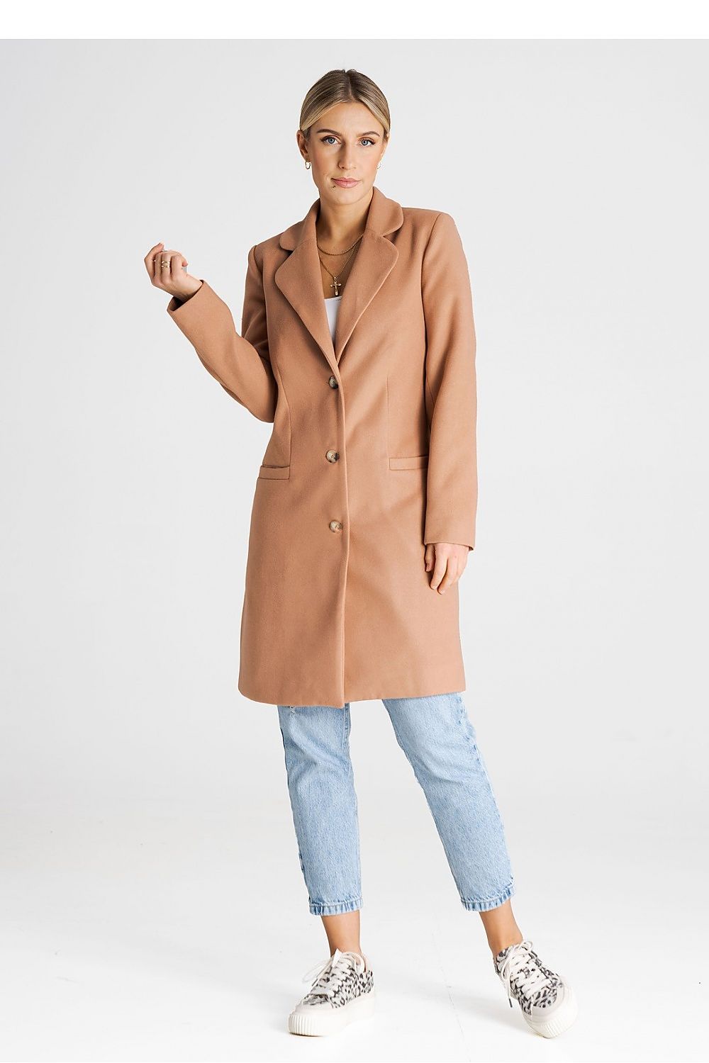   Płaszcz Damski Model M989 Beige - Figl 
