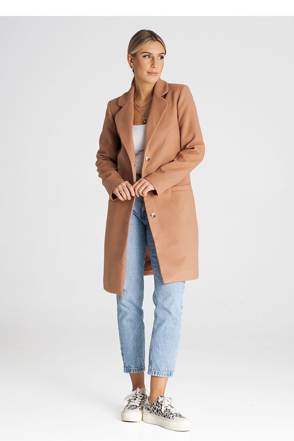   Płaszcz Damski Model M989 Beige - Figl 