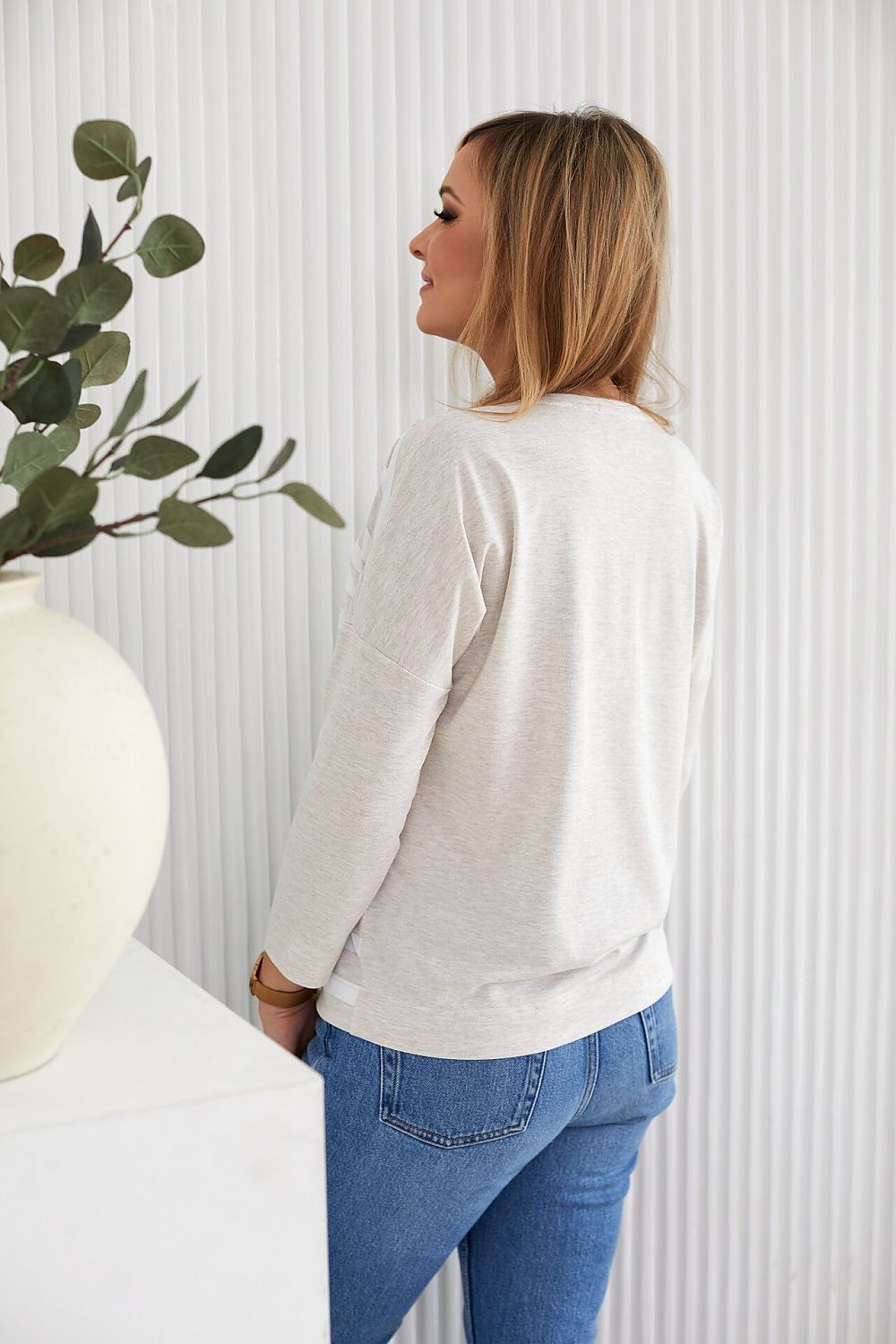   Bluzka Model M393/3 Len/Beige - La Aurora 