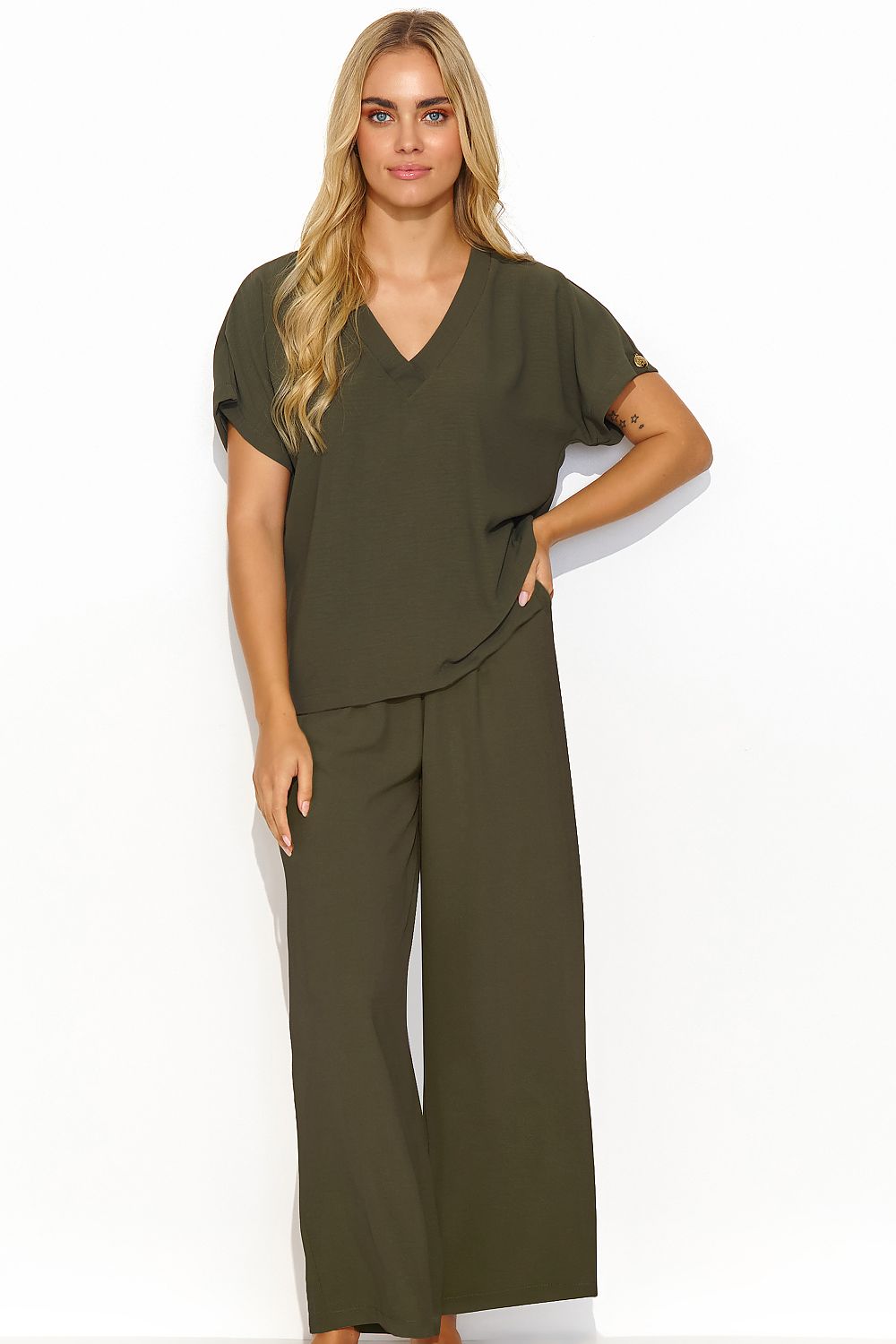  Spodnie Komplet Model M831 Khaki - Makadamia 