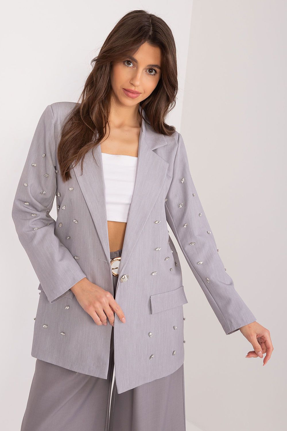   Marynarka Model DHJ-MA-18251.47 Grey - Italy Moda 