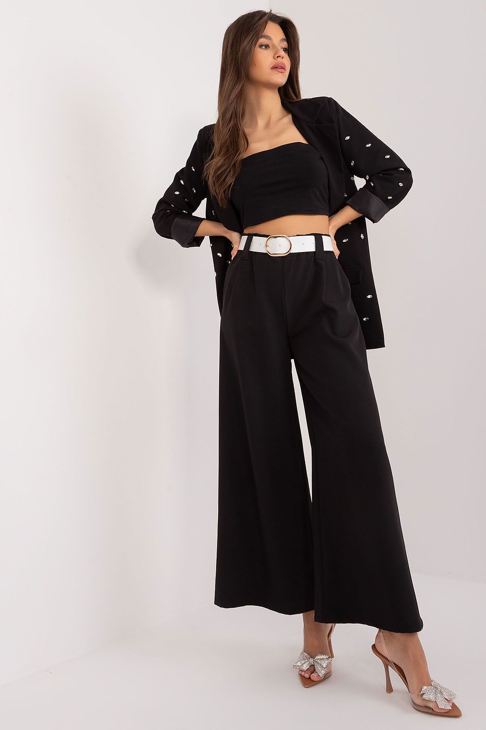  Spodnie Damskie Model DHJ-SP-5583.97 Black - Italy Moda 