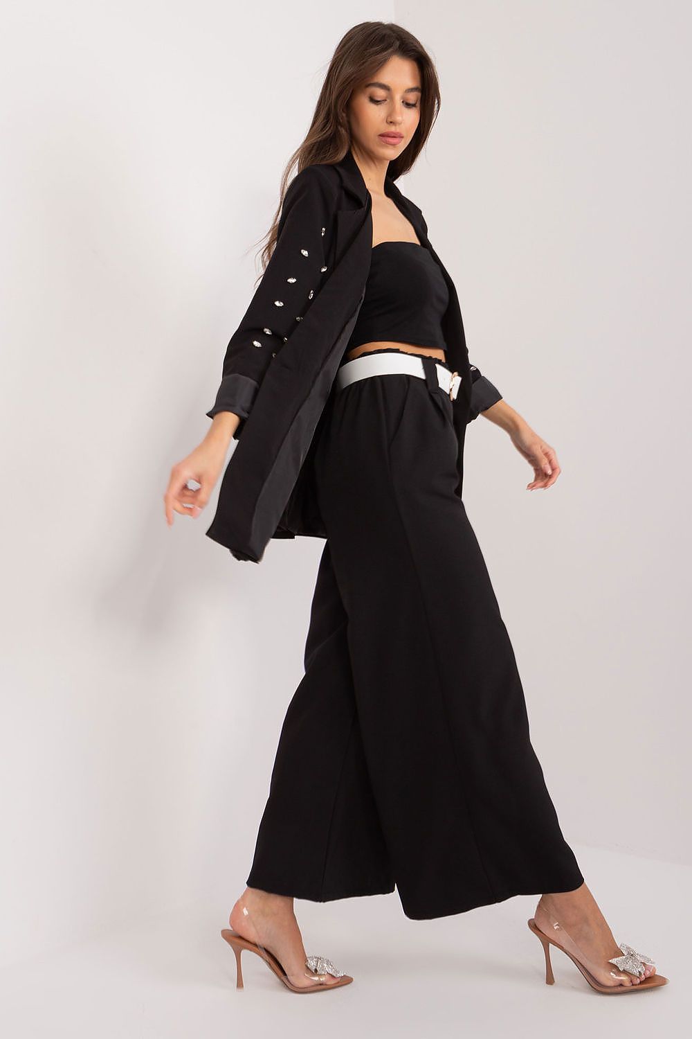  Spodnie Damskie Model DHJ-SP-5583.97 Black - Italy Moda 