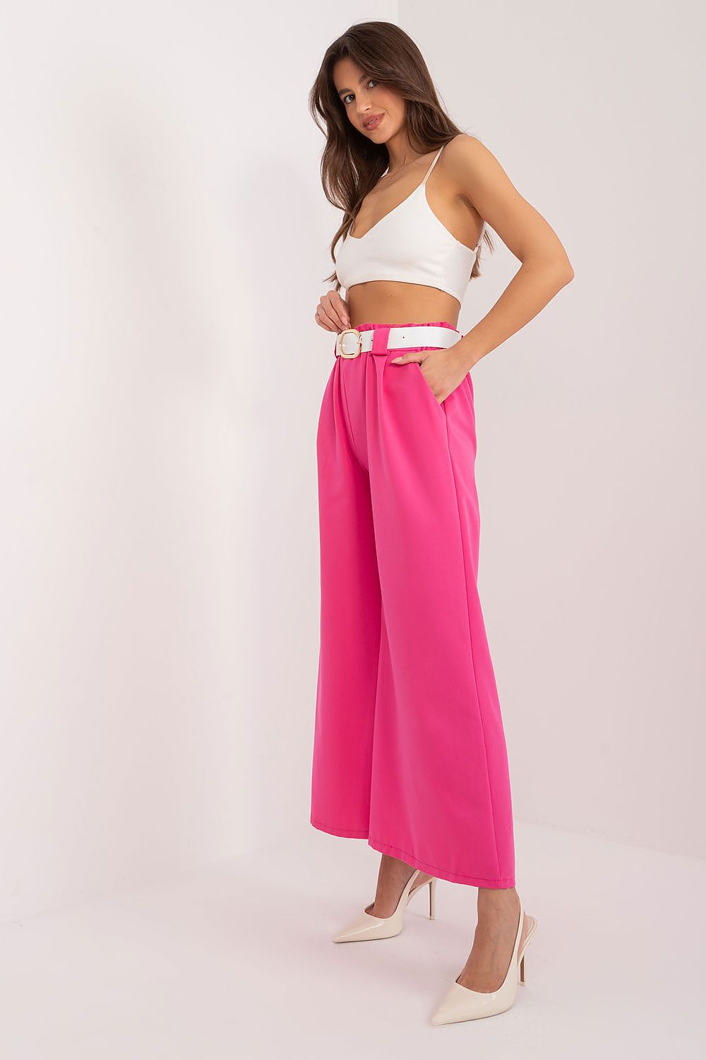  Spodnie Damskie Model DHJ-SP-5583.88 Fuksja - Italy Moda 