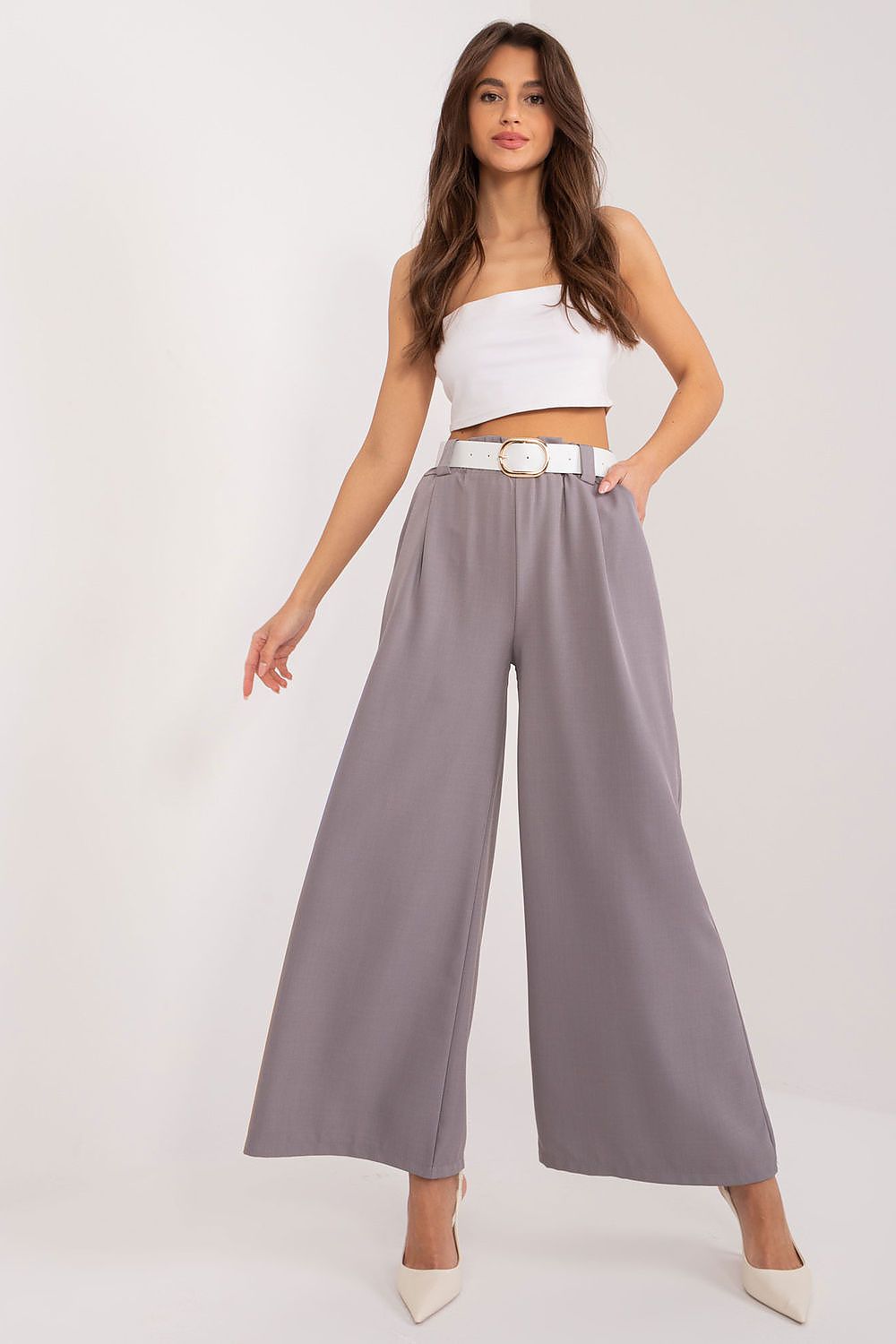  Spodnie Damskie Model DHJ-SP-5583.97 Grey - Italy Moda 