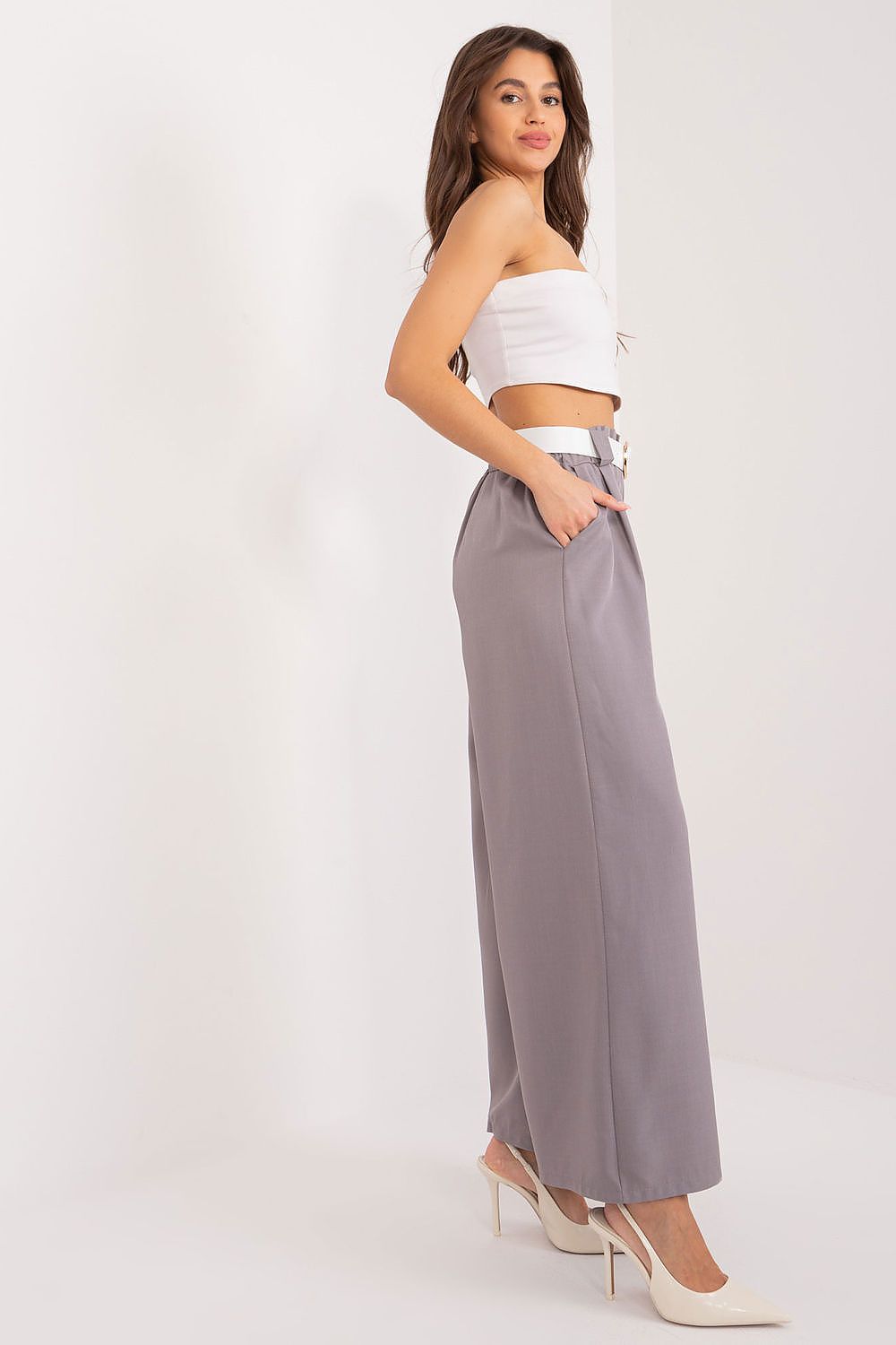  Spodnie Damskie Model DHJ-SP-5583.97 Grey - Italy Moda 