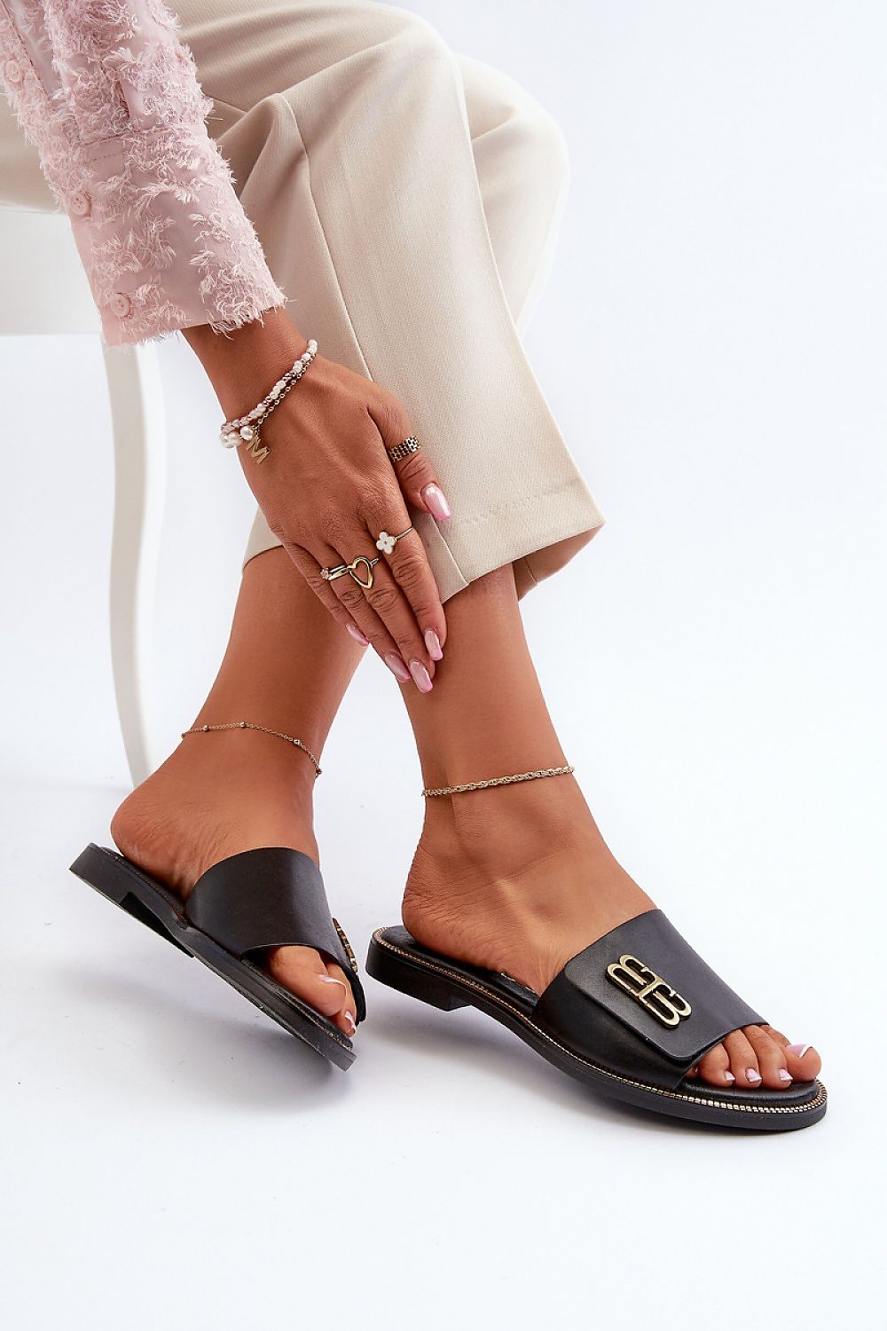  Sandał Klapki Model Zazoo 40384 Black - Step in style 