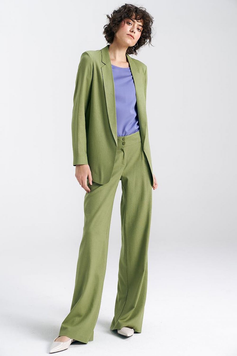   Marynarka lniana Z55 Green Pistacja - Nife 